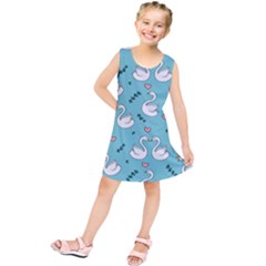 Elegant Swan Pattern Design Kids  Tunic Dress by Bangk1t