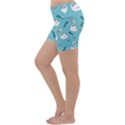 Elegant Swan Pattern Design Lightweight Velour Yoga Shorts View2