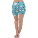 Elegant Swan Pattern Design Lightweight Velour Yoga Shorts View4