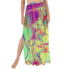 Fractal Spiral Abstract Background Vortex Yellow Maxi Chiffon Tie-up Sarong by Bangk1t