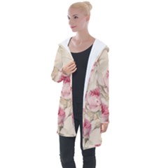 Roses Plants Vintage Retro Flowers Pattern Longline Hooded Cardigan by Bangk1t