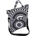 Circular Concentric Radial Symmetry Abstract Fold Over Handle Tote Bag View1