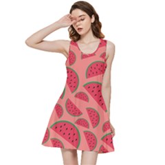 Watermelon Red Food Fruit Healthy Summer Fresh Inside Out Racerback Dress by pakminggu