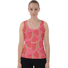 Watermelon Background Watermelon Wallpaper Velvet Tank Top by pakminggu