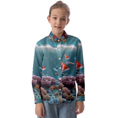 Fish Sea Ocean Kids  Long Sleeve Shirt by Ravend