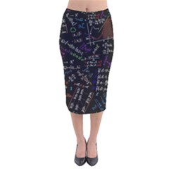 Mathematics  Physics Maths Math Pattern Velvet Midi Pencil Skirt by Grandong