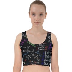 Mathematics  Physics Maths Math Pattern Velvet Racer Back Crop Top by Grandong