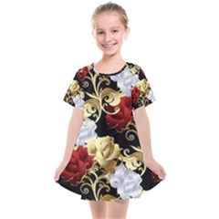 Roses Seamless Pattern Kids  Smock Dress by Grandong