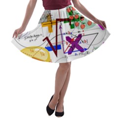 Mathematics Formula Physics School A-line Skater Skirt by Grandong