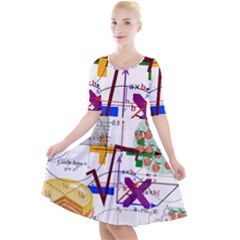 Mathematics Formula Physics School Quarter Sleeve A-line Dress by Grandong