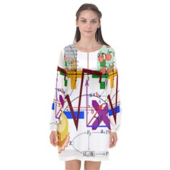 Mathematics Formula Physics School Long Sleeve Chiffon Shift Dress  by Grandong