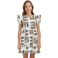 Sketchy Bear Kiddos Kids  Winged Sleeve Dress by dflcprintsclothing