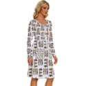 Sketchy Bear Kiddos Long Sleeve Dress With Pocket View3