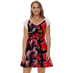 Carlos Sainz Short Sleeve Tiered Mini Dress by Boster123