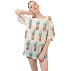 Cute Boba Oversized Chiffon Top by artworkshop