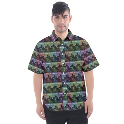 Inspirational Think Big Concept Pattern Men s Short Sleeve Shirt by dflcprintsclothing