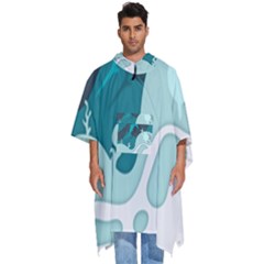 Ocean Turtle Shark Sea Life Sea Men s Hooded Rain Ponchos by pakminggu