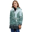 Mountains Wall Print Boho Art Kids  Hooded Longline Puffer Jacket View3