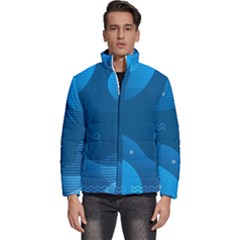 Abstract-classic-blue-background Men s Puffer Bubble Jacket Coat by pakminggu