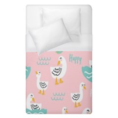 Cute Happy Duck Gift Card Design Seamless Pattern Template Duvet Cover (single Size) by pakminggu