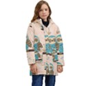 Seamless-pattern-owls-dream-cute-style-pajama-fabric Kids  Hooded Longline Puffer Jacket View1