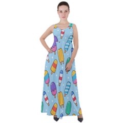 Cute-kawaii-ice-cream-seamless-pattern Empire Waist Velour Maxi Dress by pakminggu