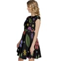 Embroidery-seamless-pattern-with-flowers Cap Sleeve High Waist Dress View2