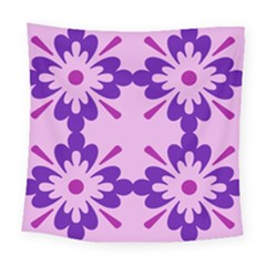 Pink And Purple Flowers Pattern Square Tapestry (large) by shoopshirt