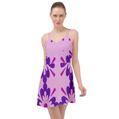 Pink And Purple Flowers Pattern Summer Time Chiffon Dress by shoopshirt