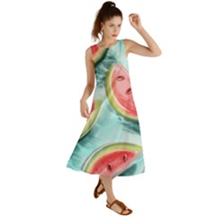 Watermelon Fruit Juicy Summer Heat Summer Maxi Dress by uniart180623