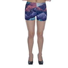 Adventure Psychedelic Mountain Skinny Shorts by uniart180623