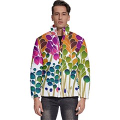 Plants Leaves Colorful Men s Puffer Bubble Jacket Coat by pakminggu