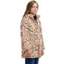 Autumn Leaves Pattern Kids  Hooded Longline Puffer Jacket View2