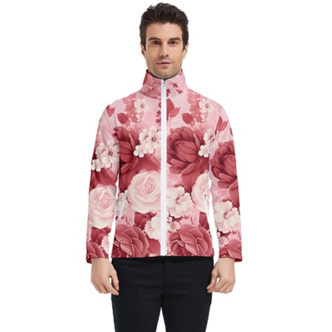 Red Pink Flower Petal Leaves Men s Bomber Jacket by pakminggu