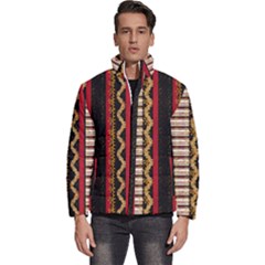 Textile Pattern Abstract Fabric Men s Puffer Bubble Jacket Coat by pakminggu