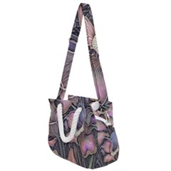 Flowers Iris Plant Rope Handles Shoulder Strap Bag by pakminggu