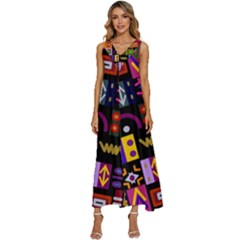 Abstract A Colorful Modern Illustration--- V-neck Sleeveless Loose Fit Overalls by Bedest