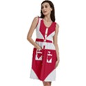 Heart-love-flag-denmark-red-cross Sleeveless Dress With Pocket View3