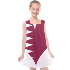 Heart-love-flag-qatar Kids  Cross Back Dress by Bedest