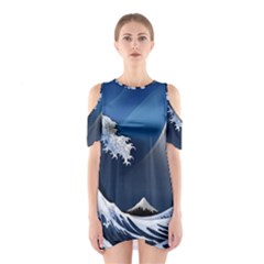 The Great Wave Off Kanagawa Shoulder Cutout One Piece Dress by pakminggu