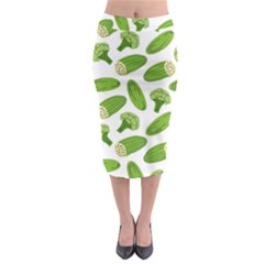 Vegetable Pattern With Composition Broccoli Midi Pencil Skirt by pakminggu