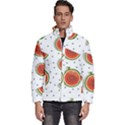 Seamless Background Pattern with Watermelon Slices Men s Puffer Bubble Jacket Coat View1