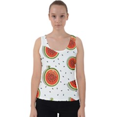 Seamless Background Pattern With Watermelon Slices Velvet Tank Top by pakminggu