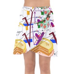 Mathematics Formula Physics School Wrap Front Skirt by Bedest