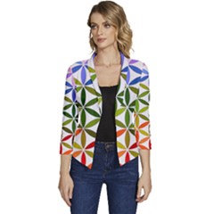 Mandala Rainbow Colorful Women s Casual 3/4 Sleeve Spring Jacket by Bedest