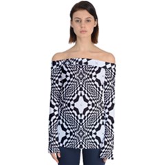 Tile-repeating-pattern-texture Off Shoulder Long Sleeve Top by Bedest