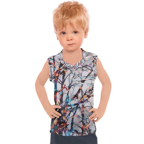 Forest-abstract-artwork-colorful Kids  Sport Tank Top by Bedest