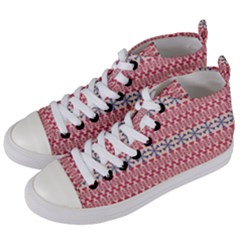 Christmas-pattern-background-green-decorative-star-snow Women s Mid-top Canvas Sneakers by Bedest