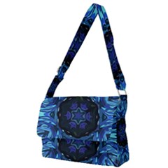 Background-blue-flower Full Print Messenger Bag (l) by Bedest