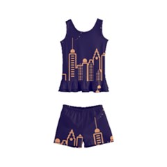 Skyscraper Town Urban Towers Kids  Boyleg Swimsuit by pakminggu